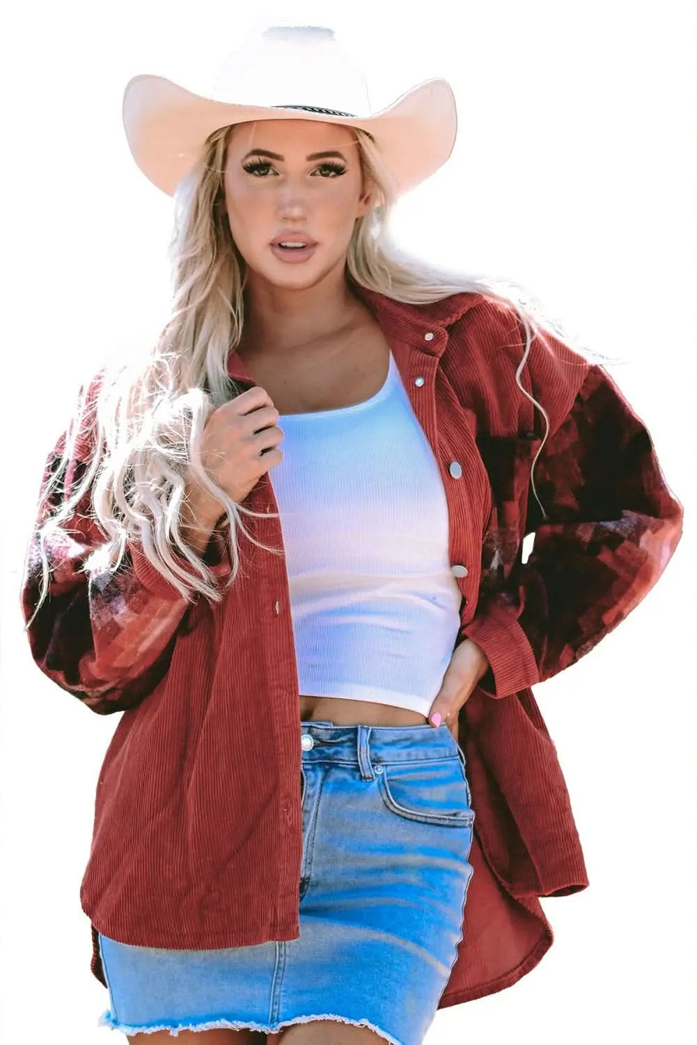 Gold Flame Oversized Corduroy Jacket - Love Salve